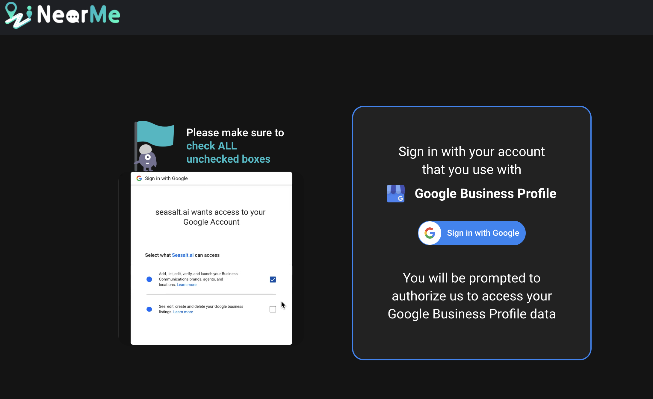 Sign in with the account that you use for Google Business Profile