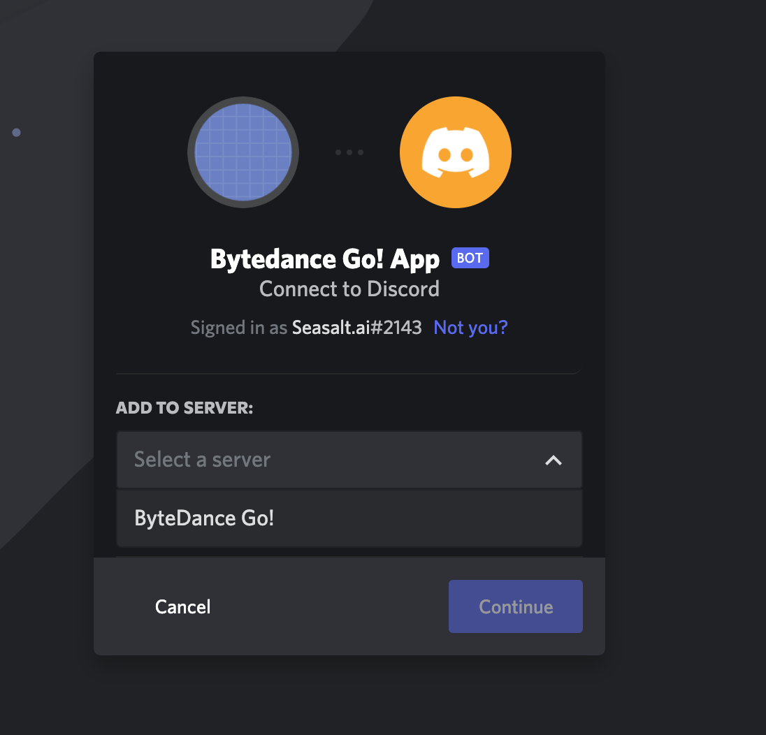 Add the bot to the Discord server.