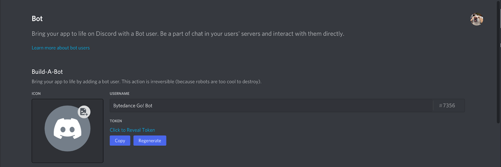 Create a new Discord bot.