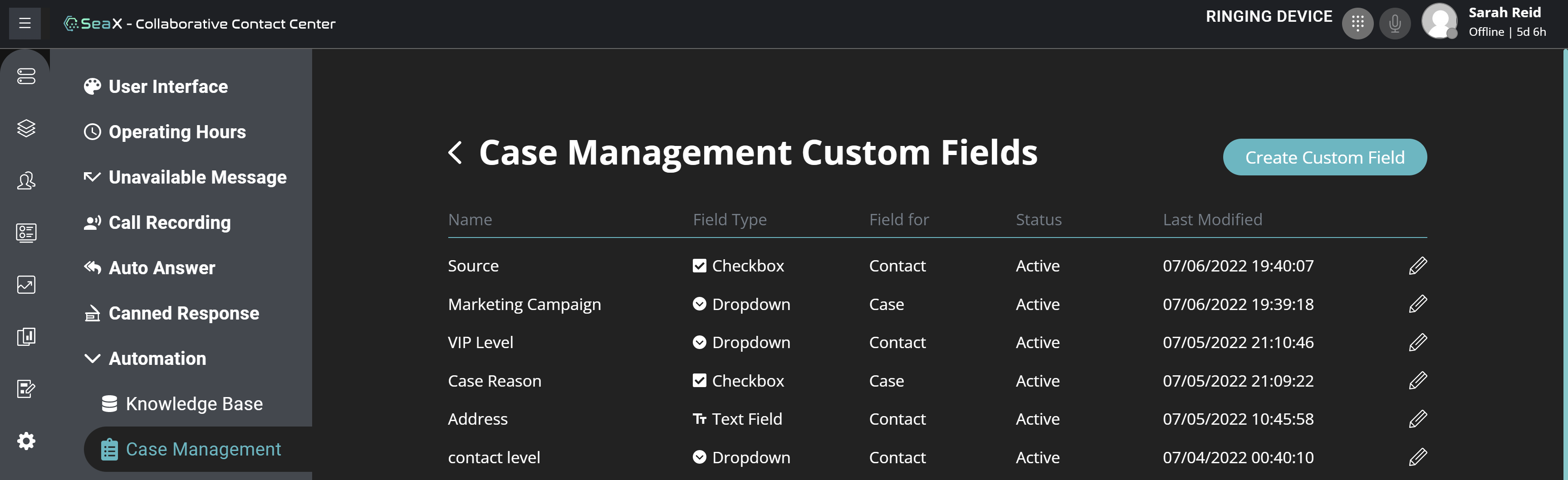 Define custom data fields to store the customer and case information that is important to you.