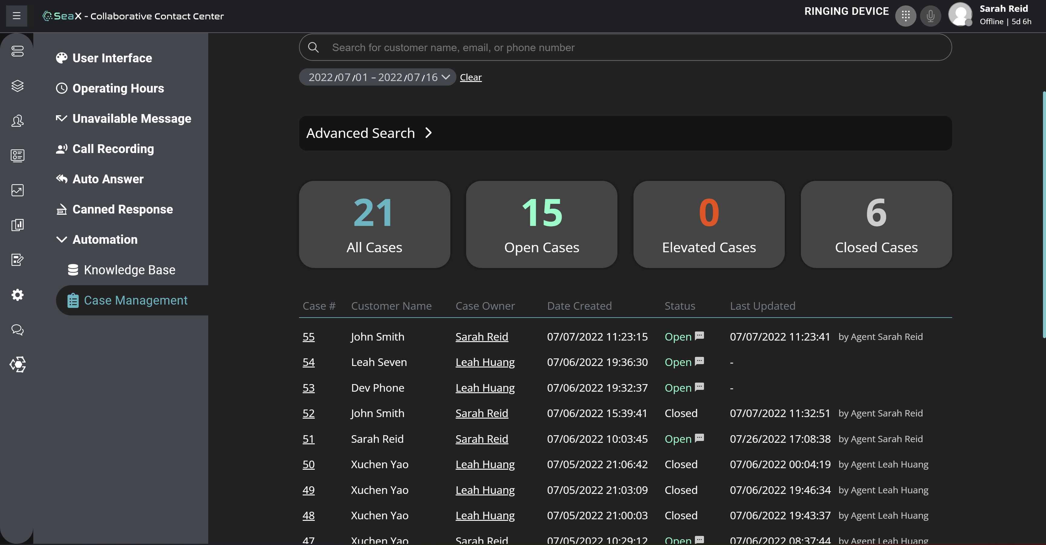 Control the information in your case management system with the administrator dashboard.