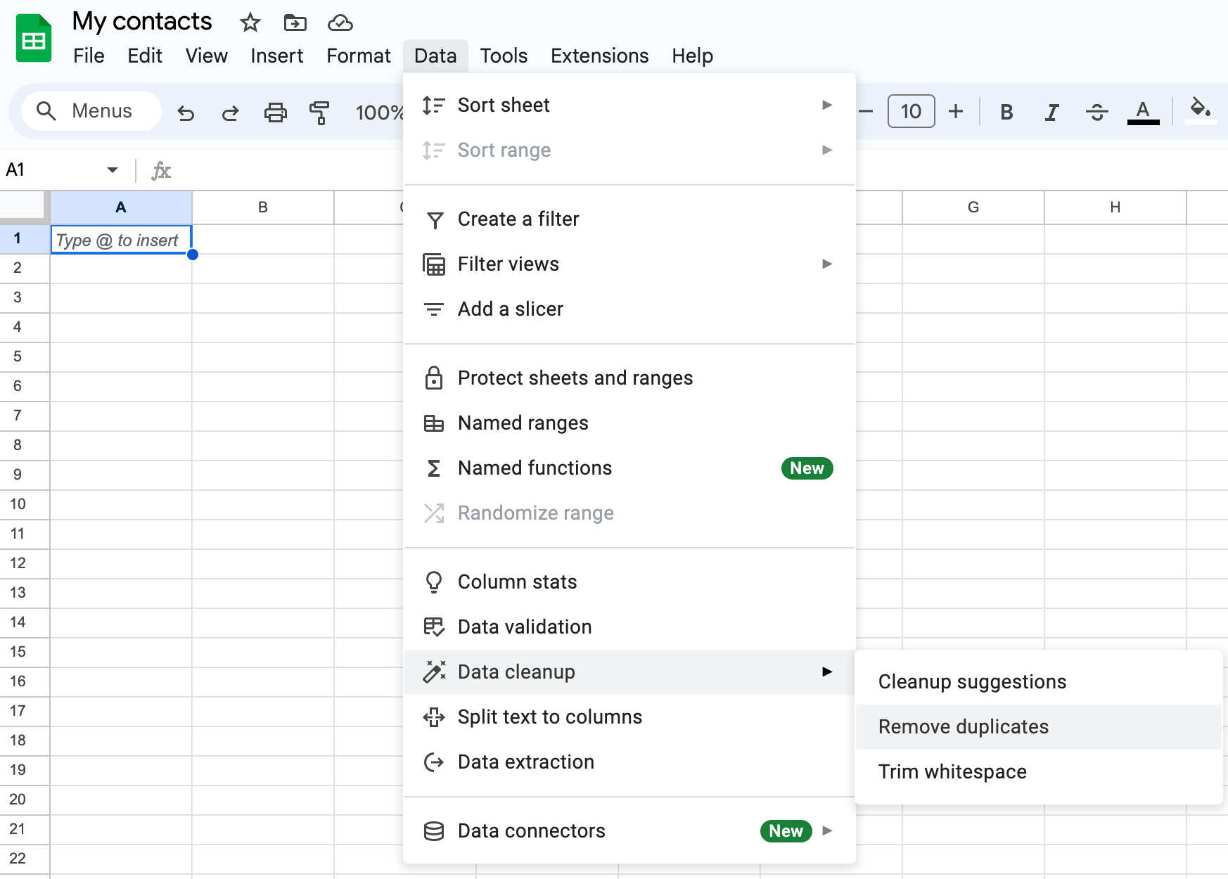 Remove duplicate records for your bulk SMS contact spreadsheet