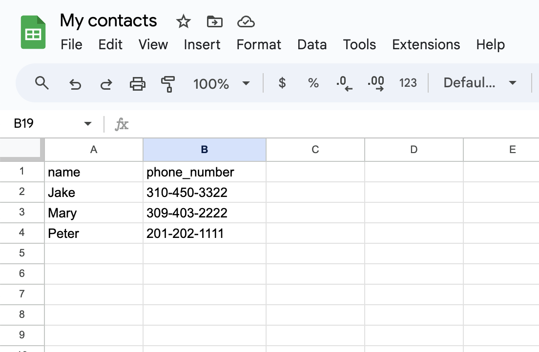 Standardize phone number format for your bulk SMS contact spreadsheet