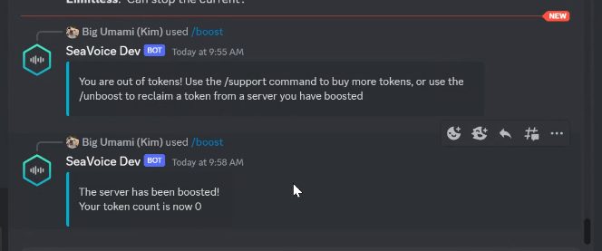 Boost your server with our Patreon membership to use SeaVoice premium features.