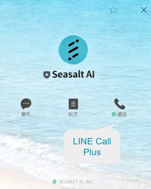 LINE Call Plus 在 Seasalt.ai 的操作示意